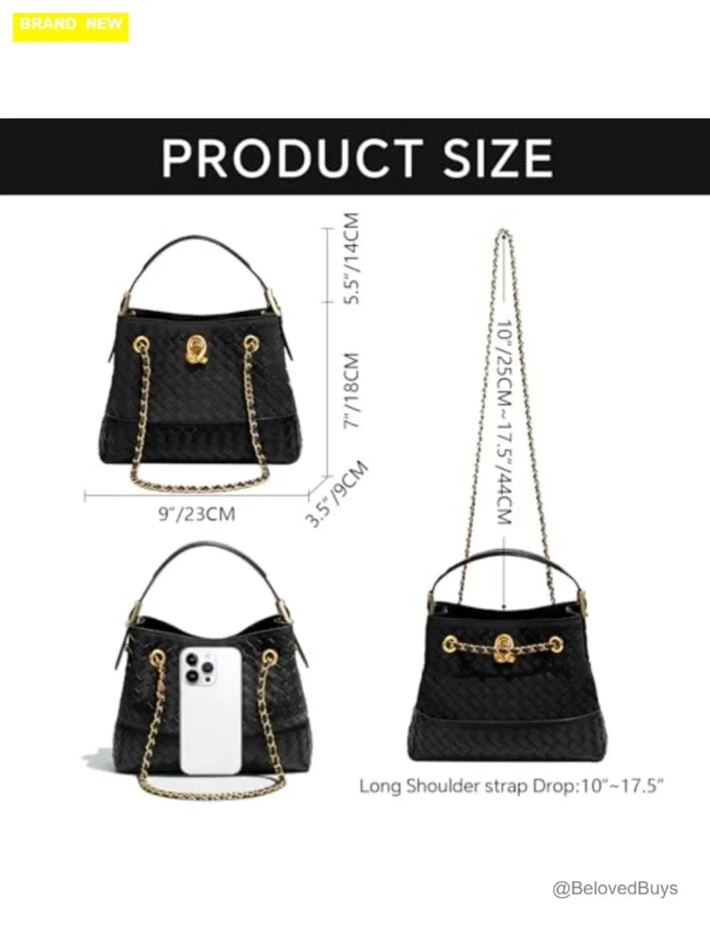 Woven Suede Vegan Leather Small Shoulder Bag Hobo Purse with Twist Lock Chain